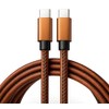 Cable de cuero de carga rápida USB-C a USB-C, elegante