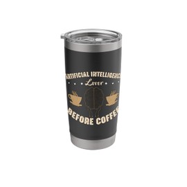 Artificial Intelligence Lover Cyborg Coffee AI Artificial Stainless Steel Insulated Tumbler