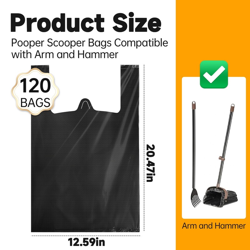 Pooper Scooper Bags Compatible with Arm and Hammer, 120 Count