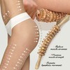 Wooden Curved Handheld Roller Massager Stick- 12 Rollers Wood Therapy
