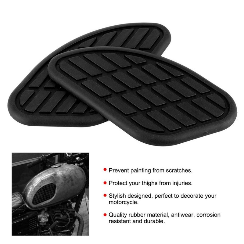 2 x Motorcycle Fuel Tank Traction Pad Protector Vintage Universal