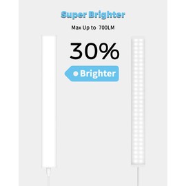 ASOKO Plug-in Under Desk Light, 16Inch LED Workbench Lights with Super Brighten 700Lumen and Smart Memory Function,3 Temps (3000K/4000K/6000K) for Kitchen Sink/Desk/Workbench