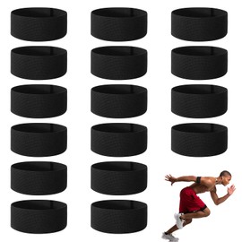 16 PCS Black Armbands Mourning, Black Mourning Armbands Formal Elastic Captains Armband, Loop Closure Sports Exercise Armband, Ideal for Football, Basketball and Shooting for Funeral Condolences