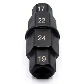 ANCLLO Hex Axle Tool for Motorcycle Front Axle Wheel, Hex Allen Axle Spindle Tool Socket Adapter Tool 3/8 Inch 17 mm 19 mm 22 mm 24 mm