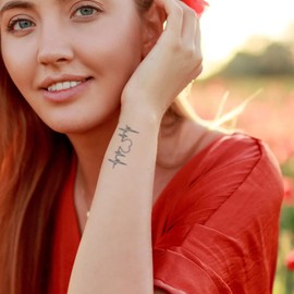 Forever Never® Heartbeat Temporary Tattoo 2 x 3 | Temporary Tattoo, Semi-Permanent Tattoo, Waterproof, EU Cosmetics Certified, Lasts 1-2 Weeks, Love