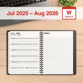 2025-2026 Staples 8-inch x 11-inch Academic Weekly & Monthly Planner, Black (TST23572-25)