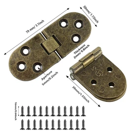 Heavy Duty Folding Table Hinges(3.1 x 1.15inch), Zinc Alloy Table Folding Flip Top Hinge, 180 Degree Round Edge Butler Tray Hinge, Bronze/4Pcs