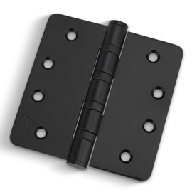 3Pack Haidms Black Door Hinges Heavy Duty Door Hinges Matte Black Ball Bearing Stainless Steel Hinges with 1/4" Radius Corner