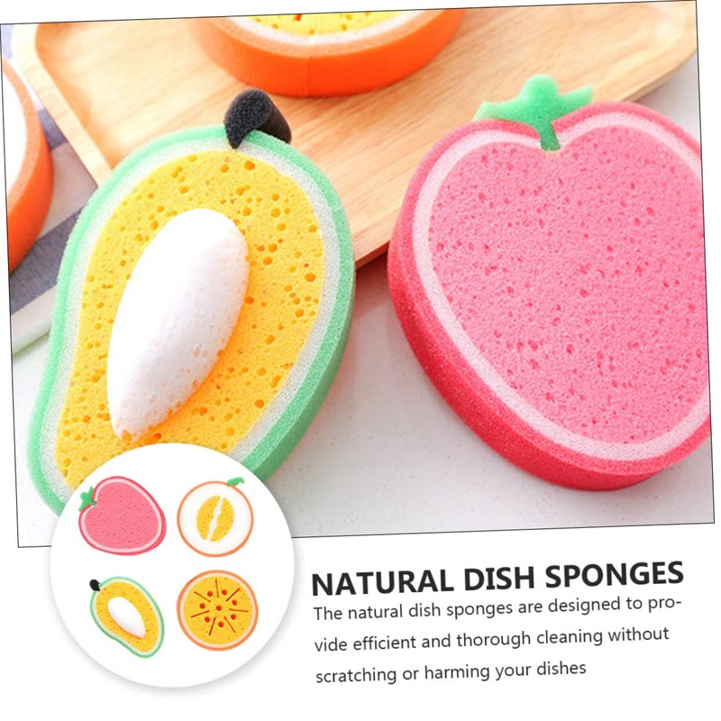 CAXUSD Thicken Kitchen Cleaning Sponge Dish Sponge Puff Fruit Shape