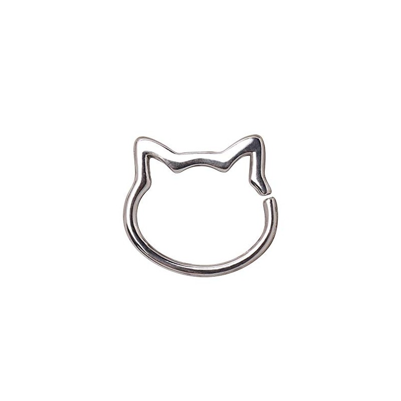 Pierced Owl 316L Stainless Steel Cat Face Seamless Bendable Cartilage