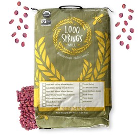 1000 SPRINGS MILL - Organic Red Beans 25lb Bulk Bag | Used for Soups, Salads, Chili or as a Sweet Paste for Desserts | Bulk Dry Red Beans | Vegan Friendly | 25lb