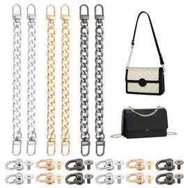 PH PandaHall Purse Chain Strap D Ring Rivets Set 3 Colors 6 pcs Purse Strap Extender Purse Chain Replacement 12 Sets Screw Post Head Buttons with Screwdriver for DIY Wallet Handbag Purse Making