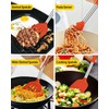 Silicone Cooking Utensil Set, 8Pcs Non-stick Cookware with Stainless Steel