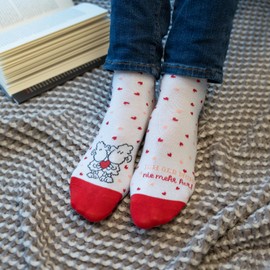 Sheepworld Women's Magic Socks with Motif Print, I give