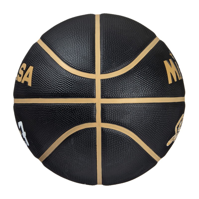 Mikasa BB702B-BKGL-EC Basketball, Size 7, Rubber, Black/Gold, Recommended Internal Pressure