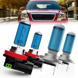 SPBRTBUB Headlight Bulbs compatible with GMC Acadia 2007-2012 Light Bulb Halogen, H7 High Beam + H11 h8 h9 Low Beam,Pack of 4