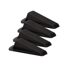 Door Stop, Door Stopper Floor Rubber Non-Toxic No Unpleasant Odour Door Buffer for Balcony Door, Study, Children's Room (Pack of 4, Black)