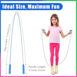 Aodaer - Juego de cuerda de saltar colorida para exteriores, cuerda de saltar ajustable de 7.3 pies para actividades al aire última intervensión, depo