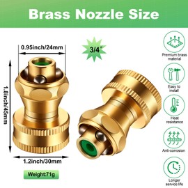 3 Pack Brass Nozzle Power Brass Hose Nozzle, Adjustable Twist Sprayer for Garden
