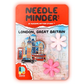 Awesome Pattern Studio Needle Minder Set – London Magnetic Needle Minder + 2 Needle Threaders. Enamel Pin for Cross Stitch, Embroidery and Craft