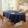 TC LUDUAN Classic Navy Blue Oval Tablecloth - Made of