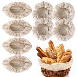 8 PCS Sourdough Proving Basket Liner, Bread Proving Baskets Cover Dough Rising Cloth Bags Bread Making for Professional Home Bakers 25 CM Oval Round