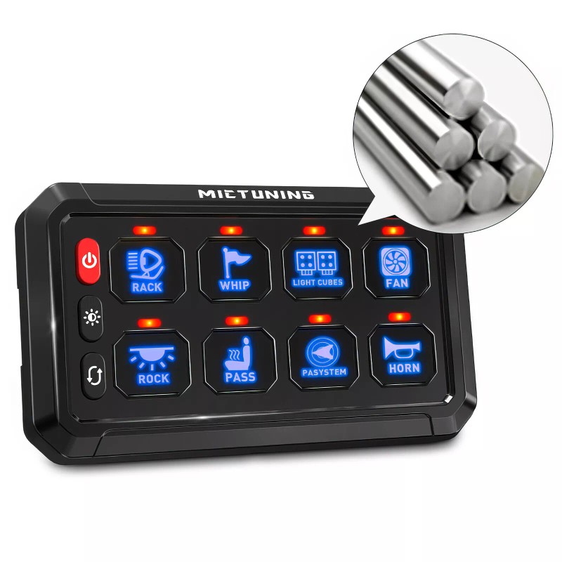 MICTUNING LED Touch Switch Panel 8 Gang Car Marine Boat