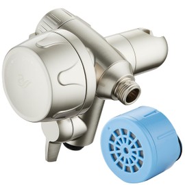 Skin & Hair - World's Most Advanced Shower Filter for Combos with ON/OFF Filtration Modes, Instant Cartridge Reload, Built-in Water Diverter, Stay-Clean Enriched KDF Cartridge/Satin Nickel
