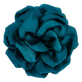 Yadiana 5.7In Extra Large Rose Flower Brooch Pins, Dainty Satin Fabric Green Rose Brooches Elegant Big Lapel Pins for Women Wedding Party Dance Banquet Dress Suit Clothes Accessories Jewelry Gifts