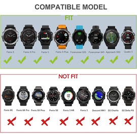 Fleshy Leaf 22mm Band Bracelet Strap Compatible for Garmin Fenix 7,Fenix 6,Fenix 6 Pro,Fenix 5,Fenix 5 Plus,Approach S60 S62,Forerunner 935 945,Quick Release Strap Wristband (Blue)