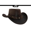 Black Jungle Yukon Leather Western Hat Australia Cowboy Hat, brown