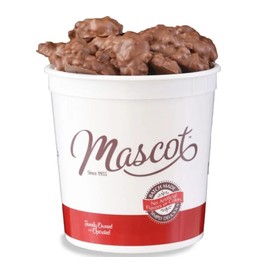 Mascot Nut Candy Since 1955 - Pecan Clusters Smooth Milk Chocolate, Caramel, and Pecans 1.25 Pounds - Individually wrapped - Gift Box and Resealable Tub