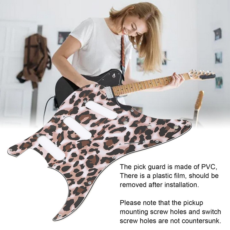 Guitar Left Hand Pickguard PVC 3 Layers Protective Decorative Guitar