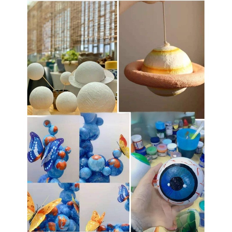 Crafare 2 Pack 8 Inch Large Foam Balls White Smooth