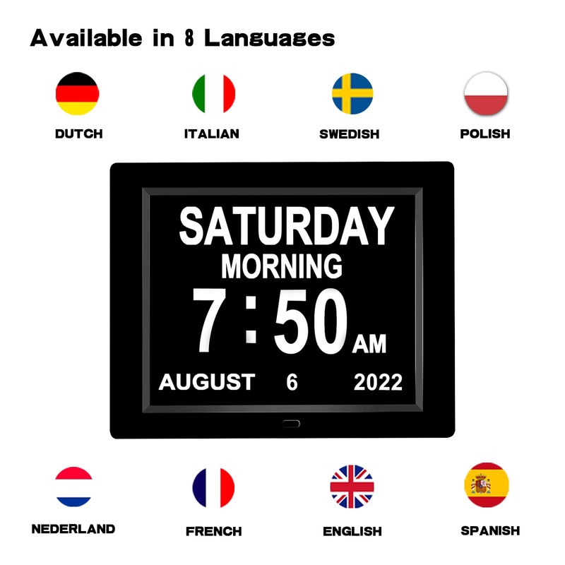 Medication Reminder Day Date Time of The Week Clock Digital