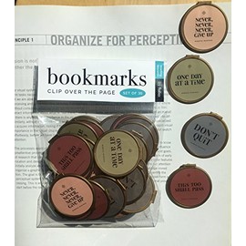 Folio Mantra Quote Bulk Bookmarks- Set of 30 - Don't Quit- Never Never GIVE UP - Motivational Inspirational & Affirmation Bookmarks for of All Ages 12 Step Gifts - Sobriety Gifts