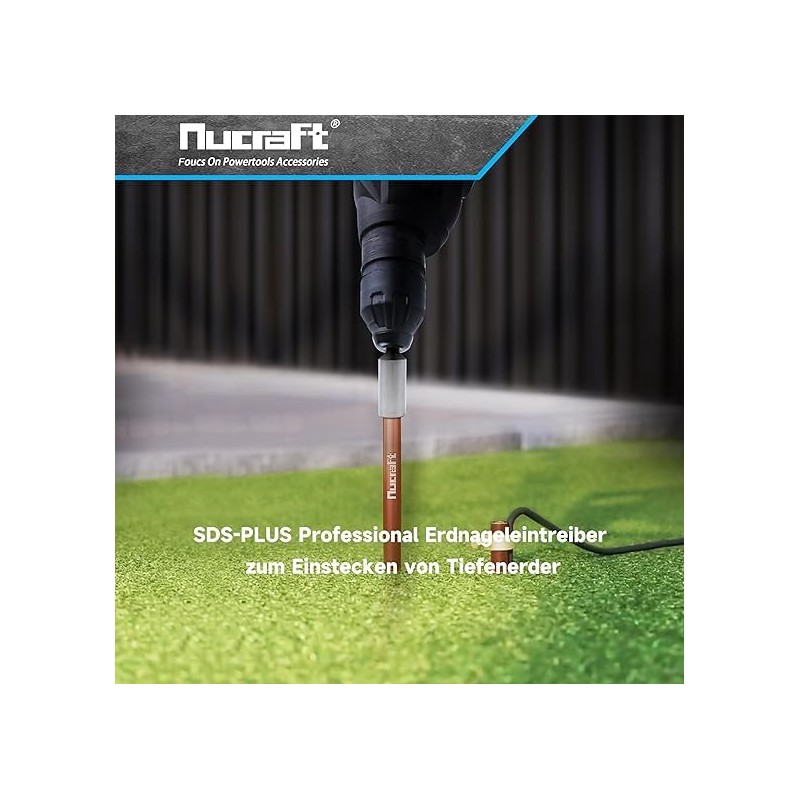 Nucraft SDS-PLUS Professional Ground Nail Driver for Inserting Deep Earth
