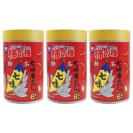 Shinshu Limited Kameda Persimmon Seeds with Peanuts Hachimanya Shichimi Chili Pepper Flavor, Shichimi Karashi Flavor, 5.1 oz (144 g) (3 Boxes)