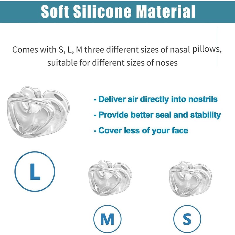 rislabo Nasal Pillow Supplies - Includes 3 Size Nasal Pillows