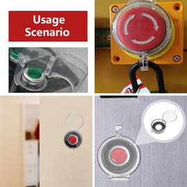 HiLKCO 0.86in(22mm) Diameter Wall Switch Push Button Lockout Box Type Transparent Push for Emergency Stop Button Cover 5 Pack Protection Covers