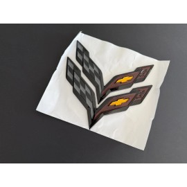 Corvette C7 Front Rear Emblem Badge 2014-2019 Cross Flag logo