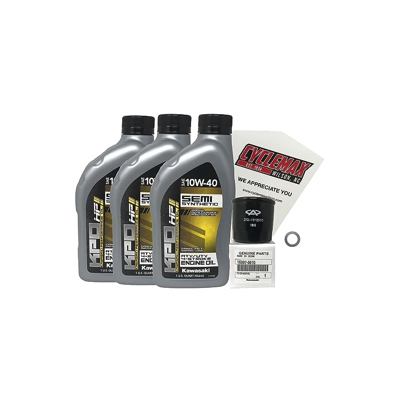 Cyclemax Oil Change Kit compatible with 2015-2022 Kawasaki Mule Pro