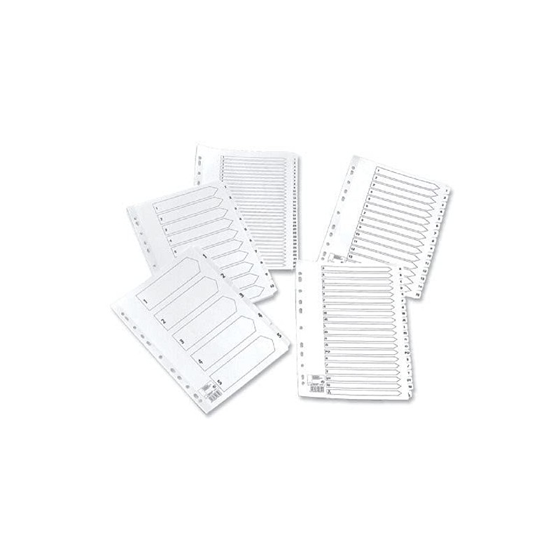 5 Star Office Index 150gsm Card with Mylar Tabs 1-10