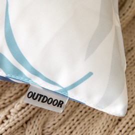 MIULEE Outdoor Cushion Covers Waterproof Polyester Throw Pillow Cover Square Decorative Pillowcase with Leaf Patterns for Garden Sofa Livingroom Bedroom Tent Park 2 Pieces 12x20 Inch Grey Blue