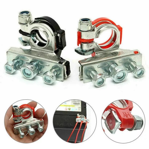 BCSMMCAR Car Battery Terminal Clamp Connectors Positive Negative Release Disconnect