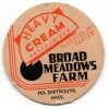Milk Bottle Cap Insert - Broad Meadows Farm - No. Dartmouth, Massachusetts-CREAM