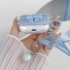 Compatible with AirPods Pro 2/1 Clear Case SkyBlue, 3D Bow