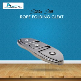 MARINE CITY 316 Grade Stainless Steel Heavy Duty Rope Folding Cleat 6 Inches for Marines – Boats – Yachts (Pack of 1)