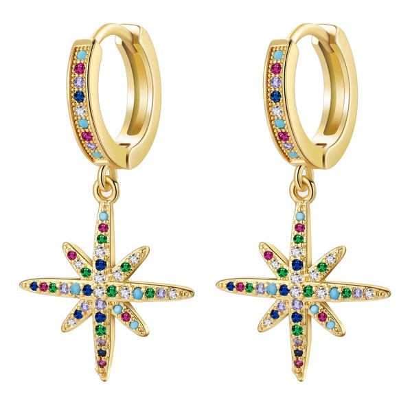 PWUEITR Butterfly Earrings for Women Small Gold Hoop Earrings with