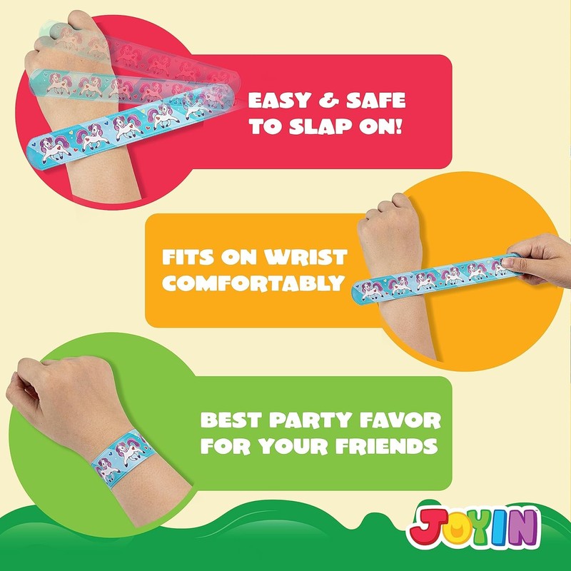 JOYIN 144 Pcs Slap Bracelets for Kids, Easter Egg Fillers,